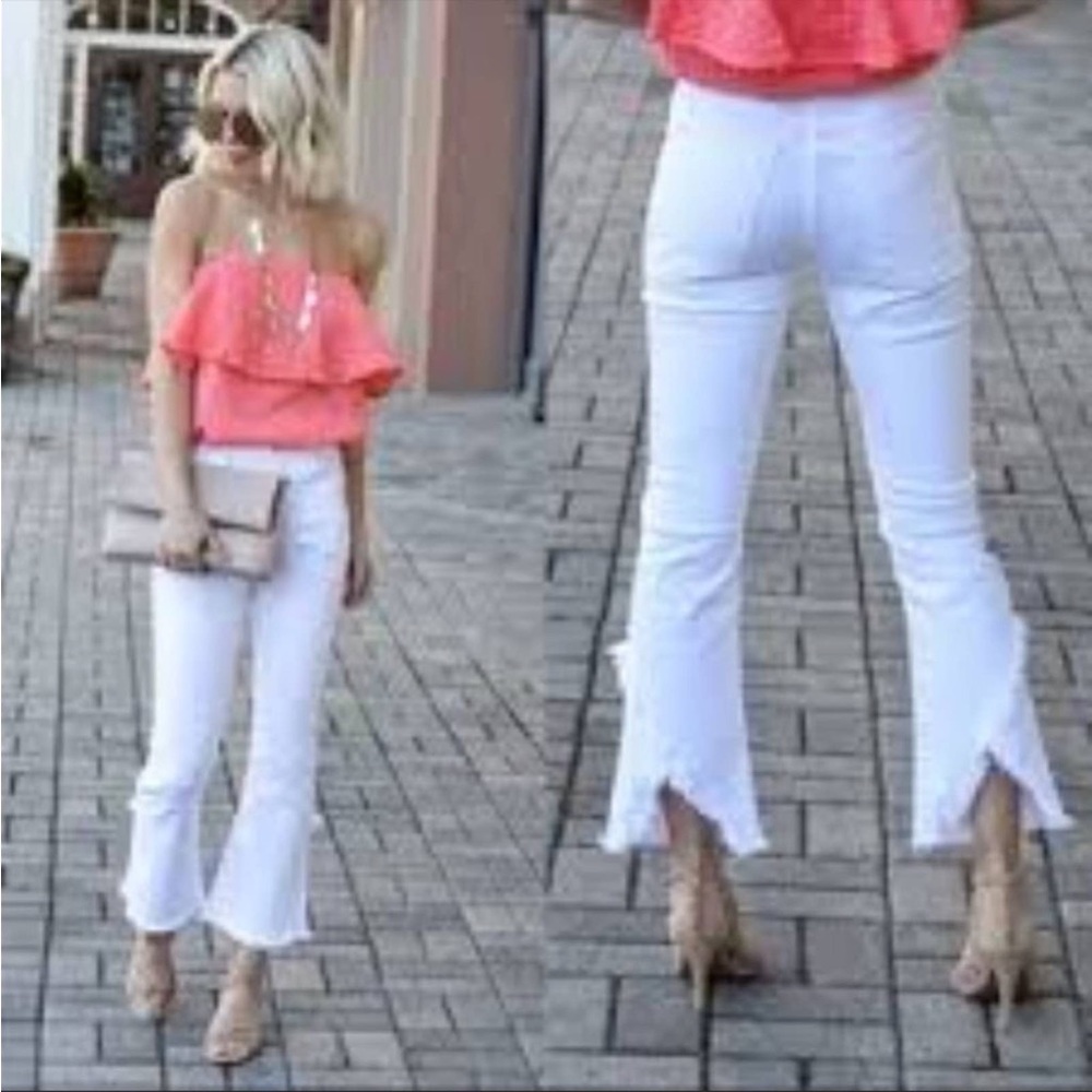 NWOT CITIZENS OF HUMANITY DREW FRAY CROP FLARE - WHITE - 30